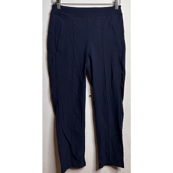 Athleta Headlands Hybrid Pants Size 4 Blue Pull on Ankle Length Back Zipper - Picture 1 of 7